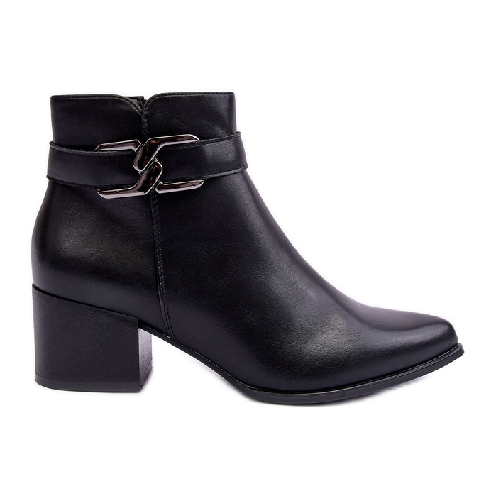 Sergio Leone Damen-Stiefel mit hohem Absatz und Dekoration in Schwarz Janeya