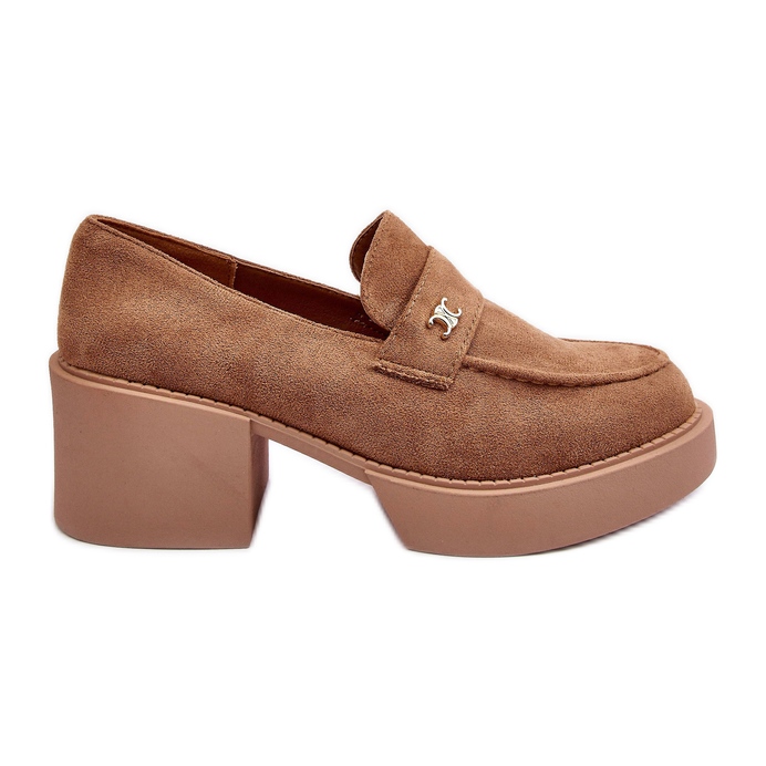 PS1 Damen-Wildlederschuhe mit hohen Absätzen, dunkelbeige, Afnira