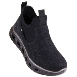 Rieker W RKR616 bequeme Slip-On-Stiefelette, Schwarz