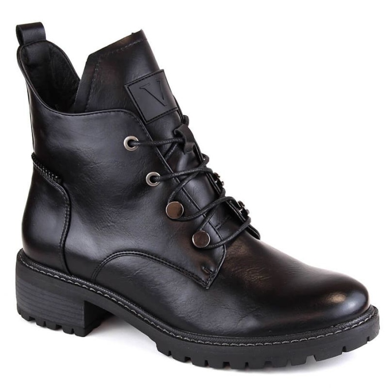 Isolierte Schnür- und Reißverschlussstiefel Vinceza W JAN239 schwarz