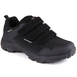 American Club M AM932 Softshell-Sportschuhe mit Klettverschluss, schwarz