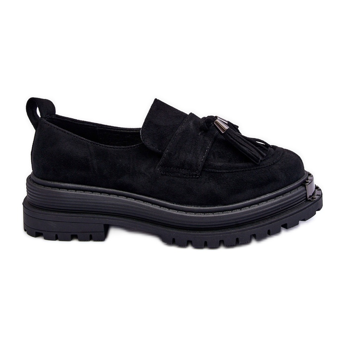 PS1 Wildlederschuhe Damen Mokassins Schwarz Ramvli