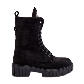 Wildleder-Worker-Stiefeletten mit Schmuckverzierung, Black Marx schwarz