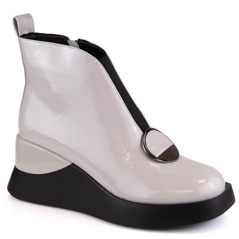 D&amp;A S.Barski Premium Collection W OLI228B graue Keilstiefel