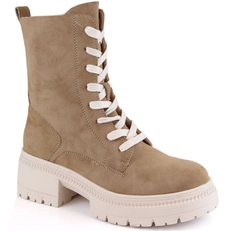 Potocki W WOL174 kamelfarbene isolierte Wildleder-Stiefeletten braun