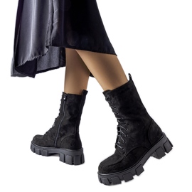 Arbeiter aus schwarzem Öko-Wildleder mit Ines-Profil