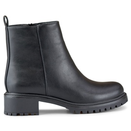 Klassische schwarze Damenstiefelette aus Öko-Leder