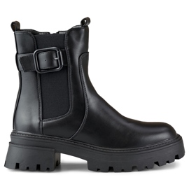 Klassische Damen-Baggies mit dekorativer Schnalle schwarz