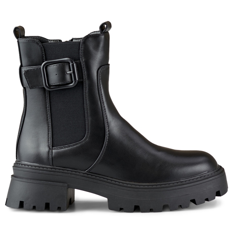 Klassische Damen-Baggies mit dekorativer Schnalle schwarz