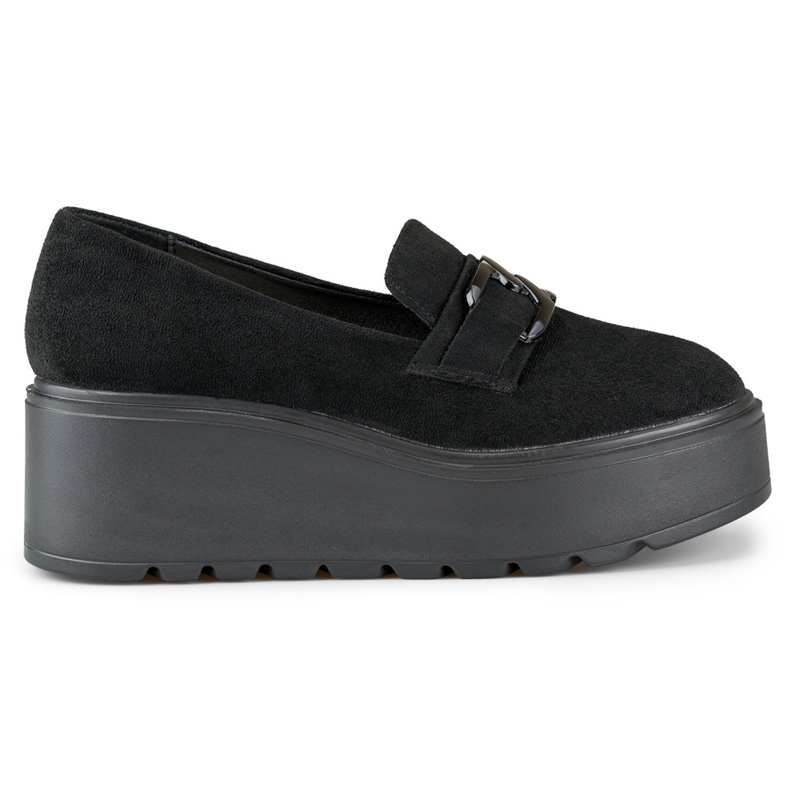 Bequeme schwarze Damen-Plateauschuhe
