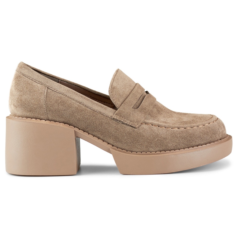 Bequeme Damenschuhe in dunklem Beige