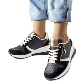 Schwarze Ashland-Sneaker mit Keilabsatz