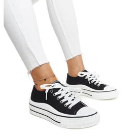 Schwarze Dima-Sneaker mit dicker Sohle