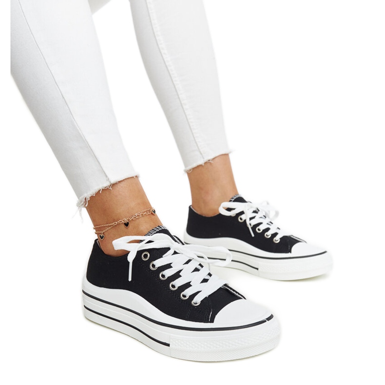 Schwarze Dima-Sneaker mit dicker Sohle