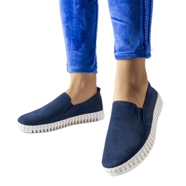 Marineblaue, durchbrochene Sneakers von Madiha