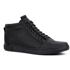 Polbut Herren Lederstiefelette 2122 schwarz