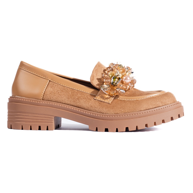 Beige Wildleder-Loafer für Damen von Shelovet