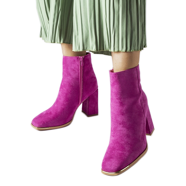 Rosa Cheney-Stiefeletten mit hohen Absätzen