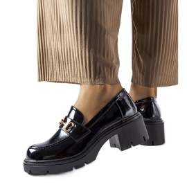 Schwarze Fabrizio-Schuhe mit hohen Absätzen aus Lackleder