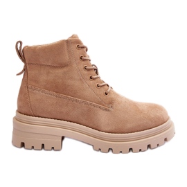 PM1 Isolierte Trappers-Stiefeletten aus Wildleder, Dunkelbeige Alden