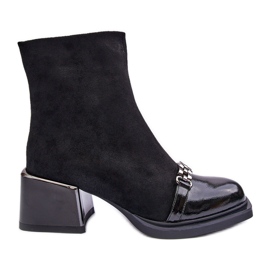 Wildlederstiefel auf einem massiven Block S.Barski MR870-70 Schwarz