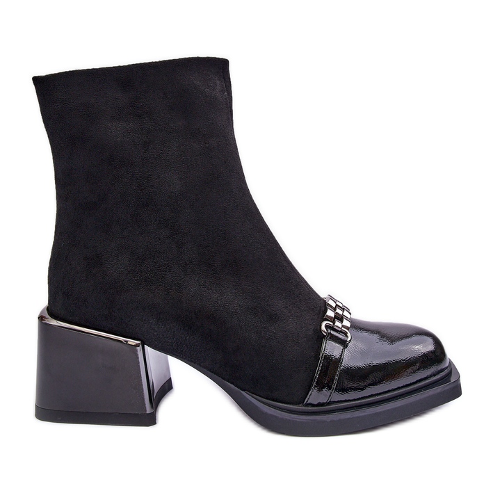 Wildlederstiefel auf einem massiven Block S.Barski MR870-70 Schwarz