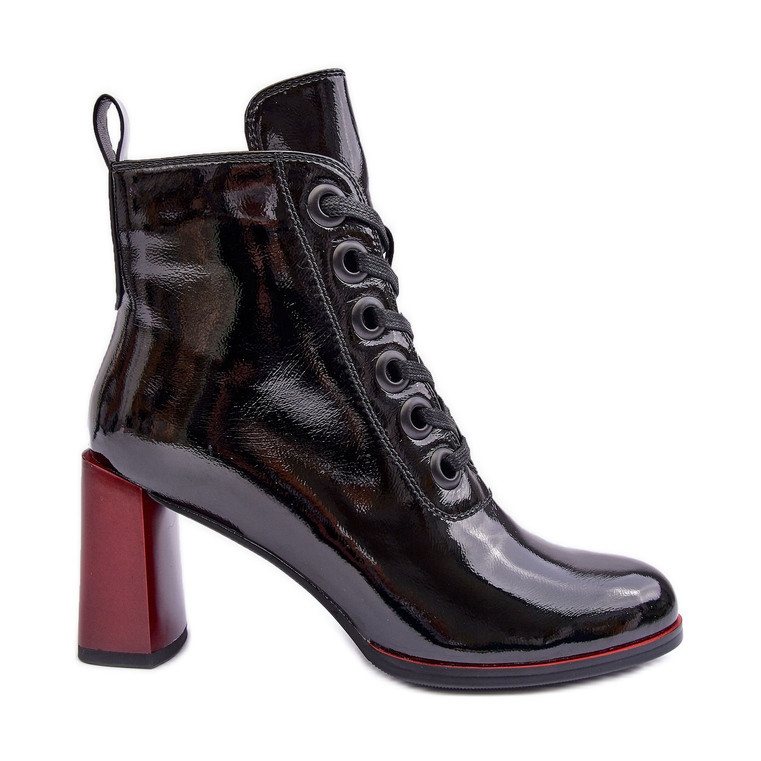 Lack-Schnürstiefeletten S.Barski MR870-15 Schwarz