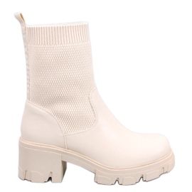 Beige Stiefeletten mit elastischem Obermaterial von Fairs
