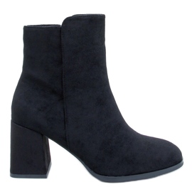 Weish Schwarze, glatte Stiefeletten mit hohem Absatz
