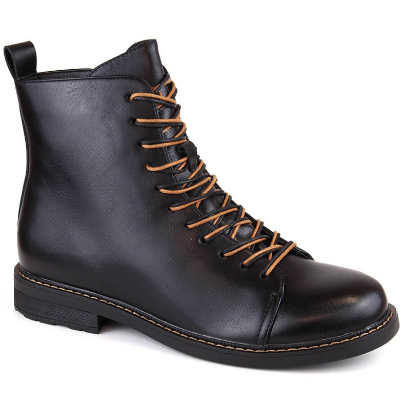 Isolierte Damen-Schnür- und Reißverschlussstiefel, schwarz Vinceza 58175