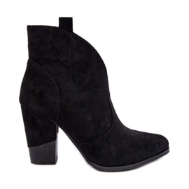 PS1 Wildleder-Cowboystiefel auf einem schwarzen Tanner mit hohem Absatz