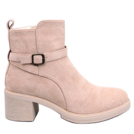 Breithackige Stiefel Aretha Beige