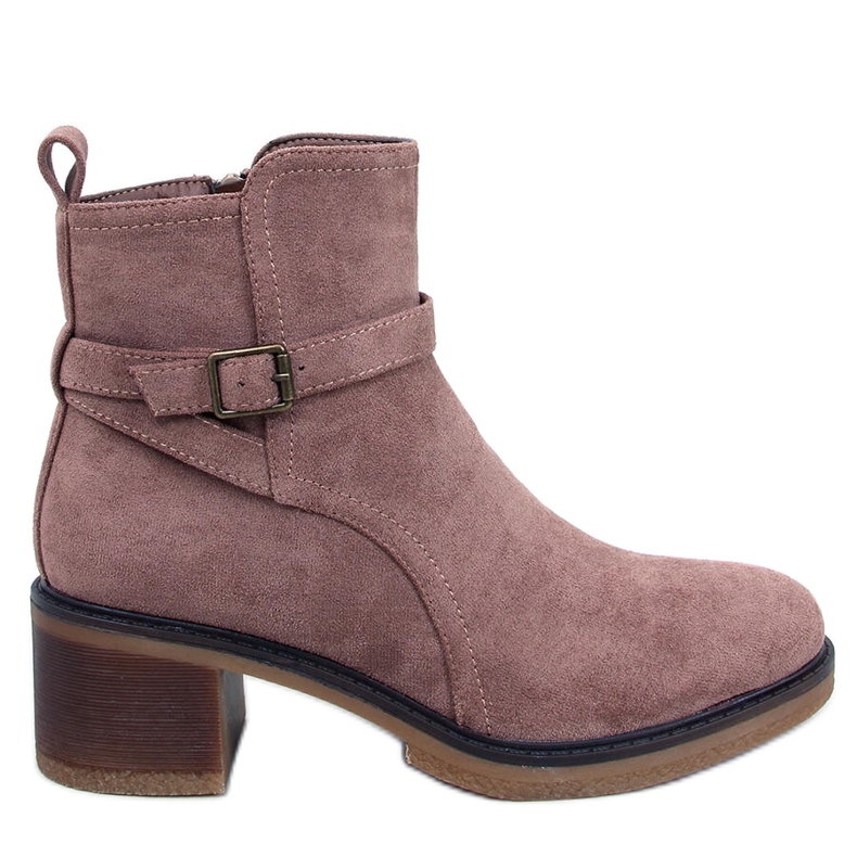 Aretha Khaki Stiefel mit breitem Absatz beige