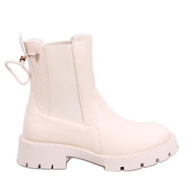Fonoi Beige Chelsea-Stiefel für Damen
