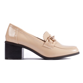 Lackbeige Shelovet-Schuhe mit hohen Absätzen