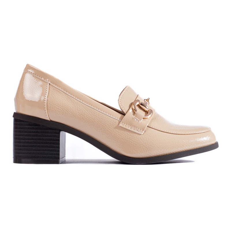 Lackbeige Shelovet-Schuhe mit hohen Absätzen