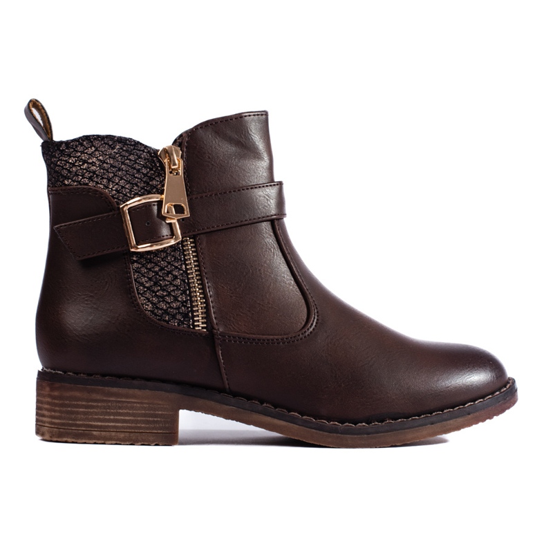 Braune flache Stiefeletten von Shelovet