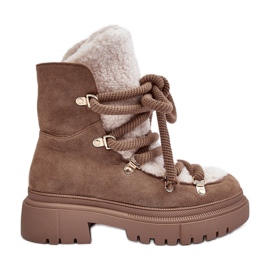 PS1 Damen-Schneestiefel mit Schnürung Beige Shala