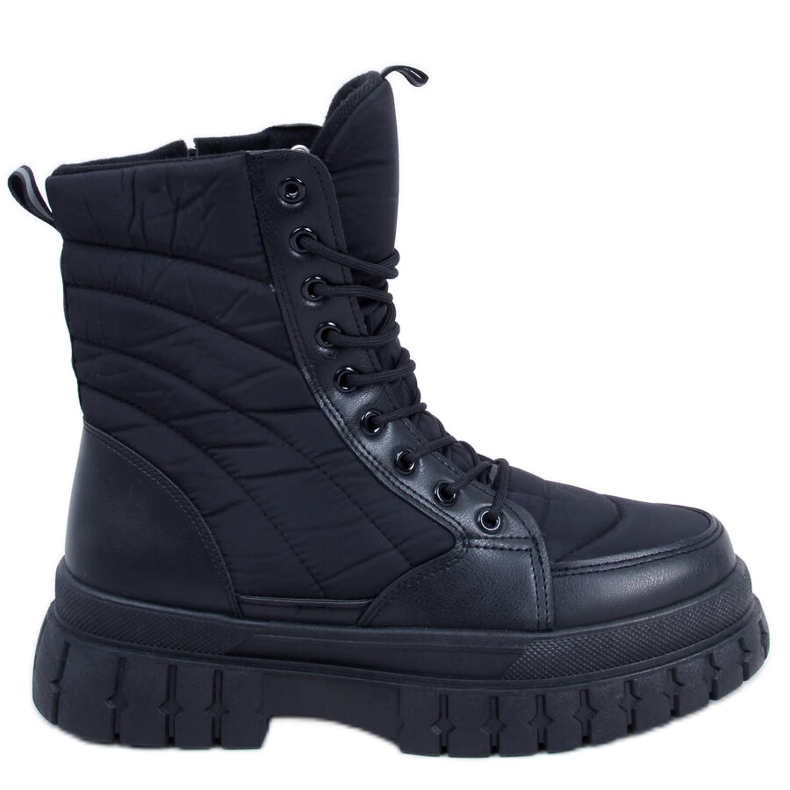 Flache Schnürboots Barkin Negro schwarz