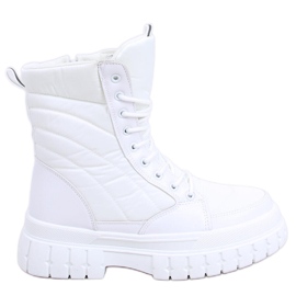 Flache Schnürboots Barkin Blanco weiß