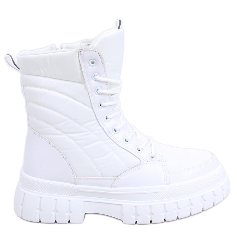Flache Schnürboots Barkin Blanco weiß