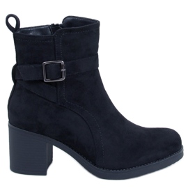 Rennia Schwarze Stiefeletten mit weitem Absatz