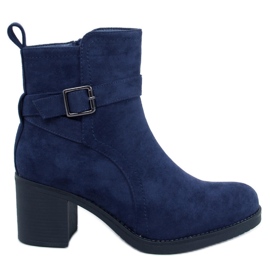 Rennia Blue Stiefeletten mit weitem Absatz blau