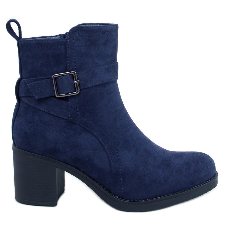 Rennia Blue Stiefeletten mit weitem Absatz blau