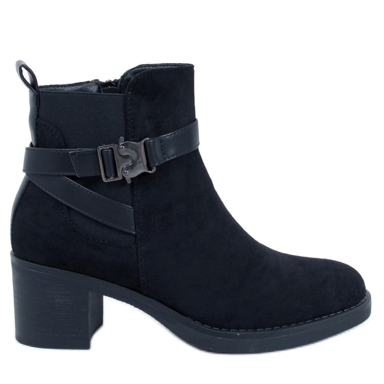 Yonda Schwarze Stiefeletten mit stabilem Absatz