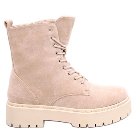 Burse Beige Schnürstiefeletten