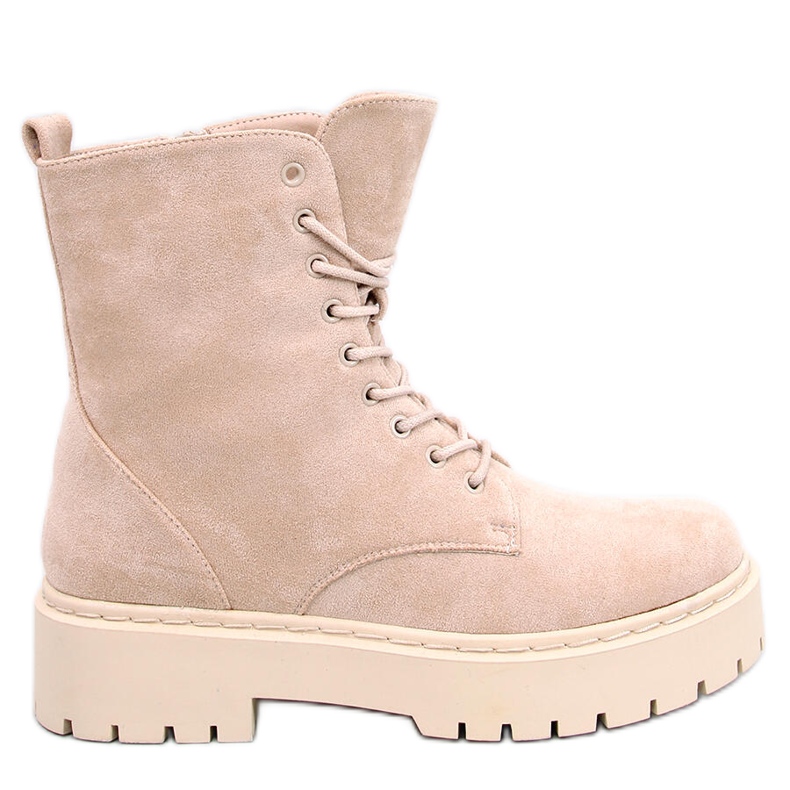 Burse Beige Schnürstiefeletten