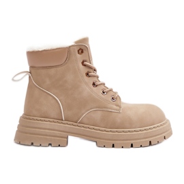 Damen Pelzgefütterte Trapper Beige Fenan