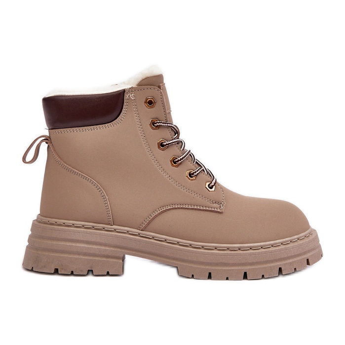 Pelzisolierte Trapperjacken für Damen, dunkelbeige Fenan