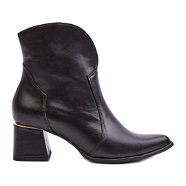 Lewski Shoes Damen-Cowboystiefel aus Leder mit hohem Absatz, Schwarz, Lewski 3166/B/2